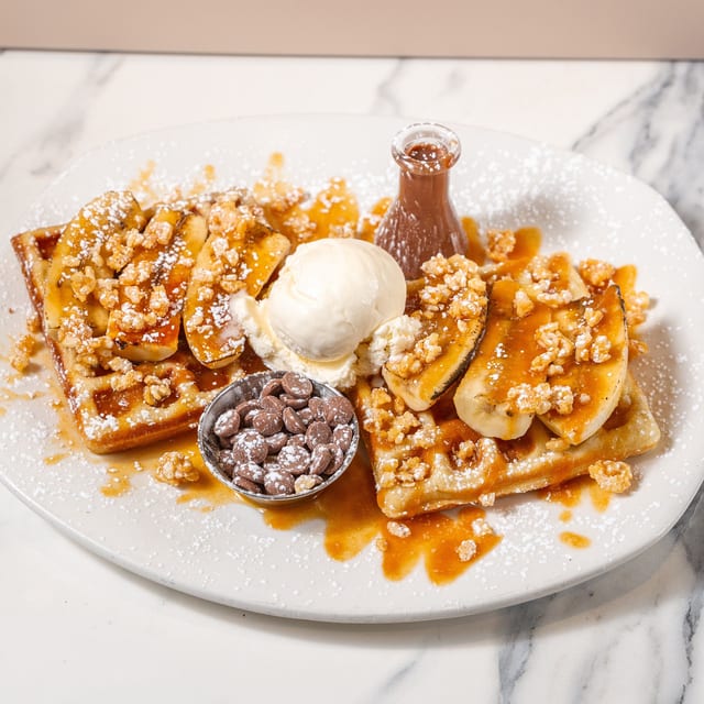Banana Split Waffle.