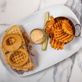 Cheesesteak Waffle Sandwich